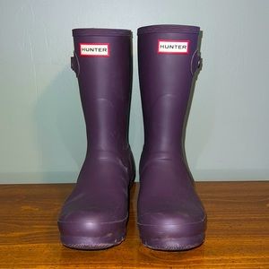 Womens Hunter rain boots purple